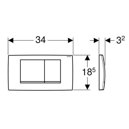 Geberit 115.899.KJ.1 - Смывная кнопка Twinline30 34x18,5 см белый/глянцевый хром