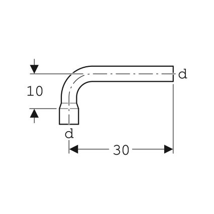 Geberit 118.011.11.1 - Удлинительное смывное колено 90° альпийский белый