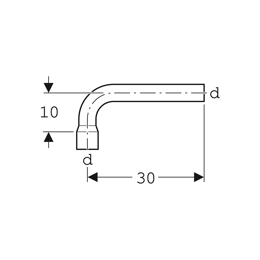 Geberit 118.011.11.1 - Удлинительное смывное колено 90° альпийский белый