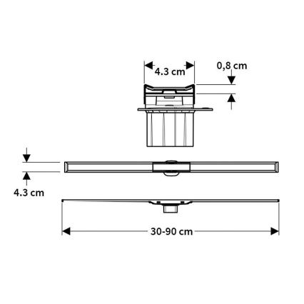 Geberit 154.450.KS.1 - Линейный трап CleanLine 90x4,3 cm из нержавеющей стали