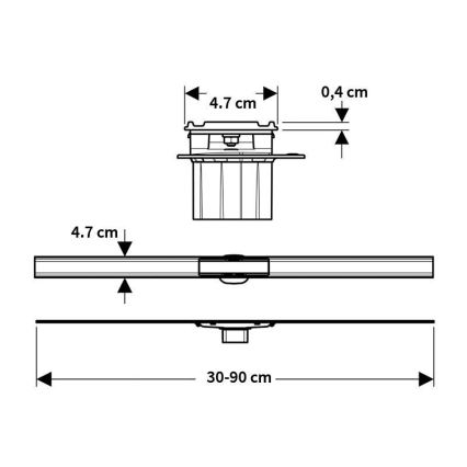 Geberit 154.458.00.1 - Линейный трап CleanLine 90x4,7 cm из нержавеющей стали