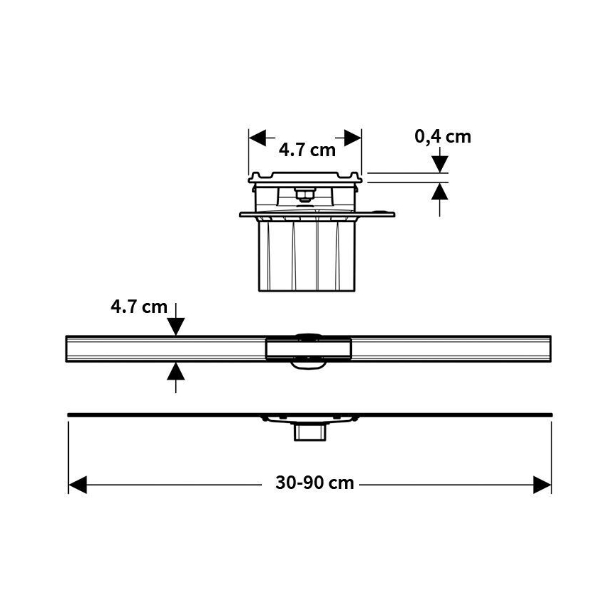Geberit 154.458.00.1 - Линейный трап CleanLine 90x4,7 cm из нержавеющей стали