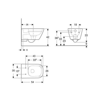 Geberit 500.208.01.1 - Подвесной унитаз Rimfree Smyle Square керамика/белый