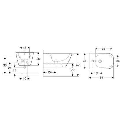 Geberit 500.209.01.1 - Подвесное биде Smyle Square керамика/белый