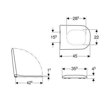 Geberit 500.235.01.1 - Унітазне сидіння Smyle дуропласт/біле