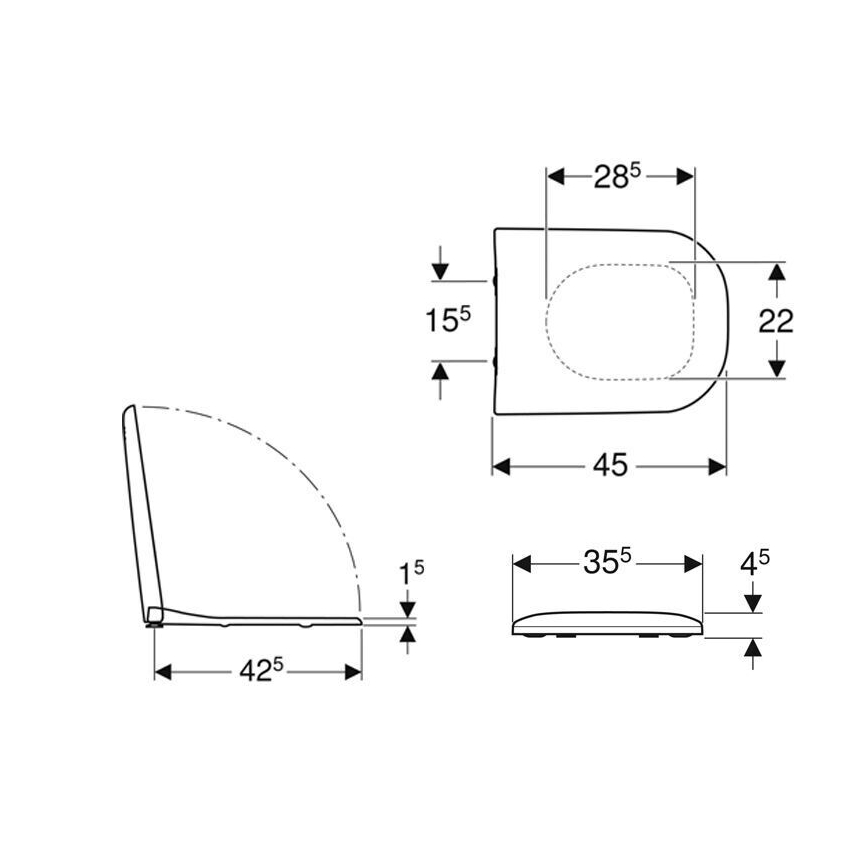 Geberit 500.235.01.1 - Унітазне сидіння Smyle дуропласт/біле
