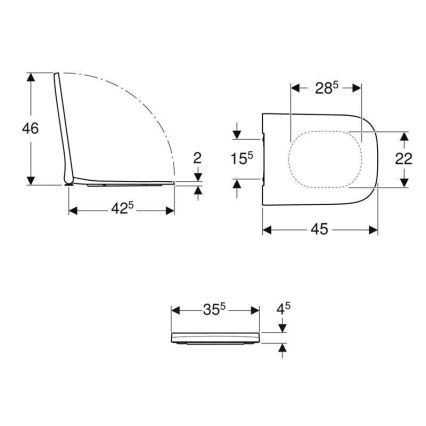 Geberit 500.238.01.1 - Сидіння для унітазу Smyle Square, дуропластове, біле