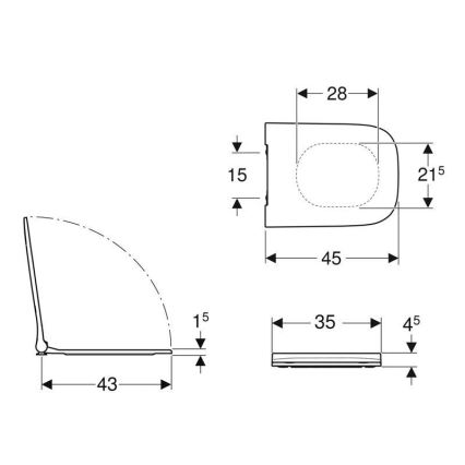 Geberit 500.239.01.1 - Сиденье для унитаза Smyle Square дуропласт/белое