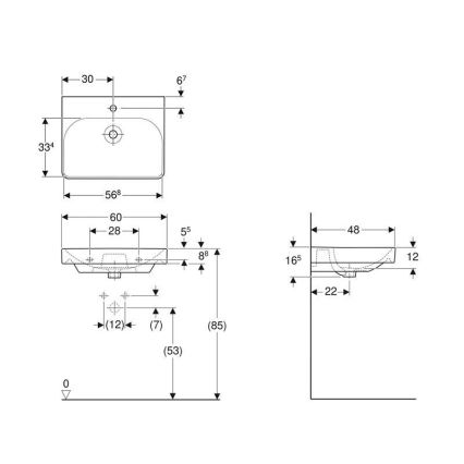 Geberit 501.732.00.1 - Підвісний умивальник Smyle Square 60x48 см кераміка/білий