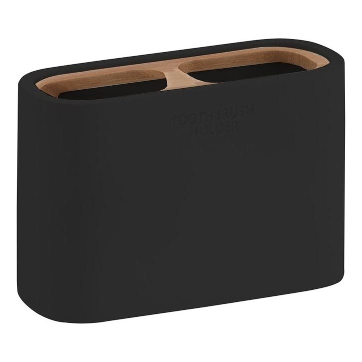 Gedy - Держатель зубной щетки NINFEA черный/бамбук