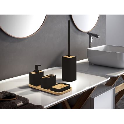 Gedy - Мильниця NINFEA чорний/бамбук