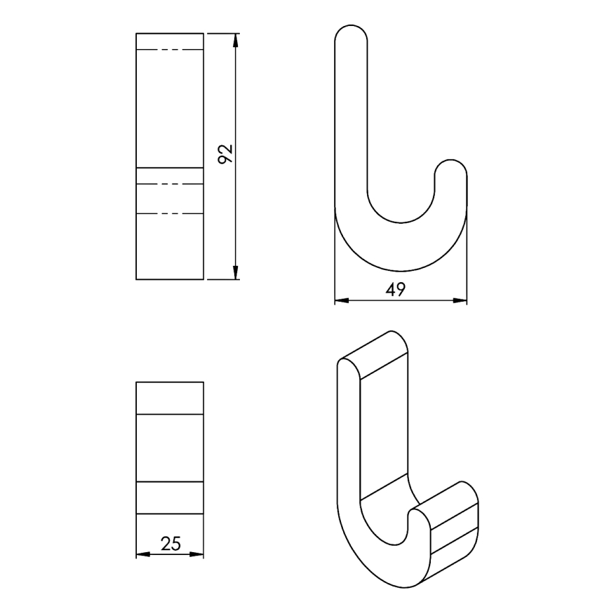 Gedy - НАБОР 2x Настенный крючок HIMALAYA бамбук