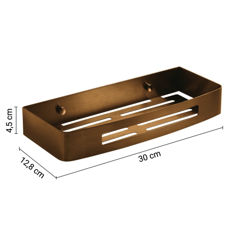 Gedy - Настенная полка для душа SMART 30x12,8 см бронзовая