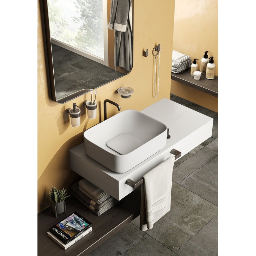 Gedy - Настенный полотенцедержатель PIRENEI 6,6x60 cm серый металлик