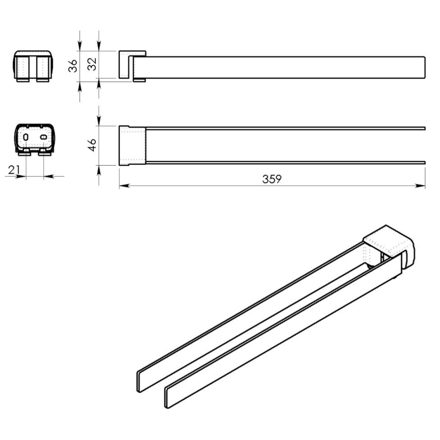 Gedy - настенный поворотный держатель для полотенец PIRENEI 35,9 cm золотой