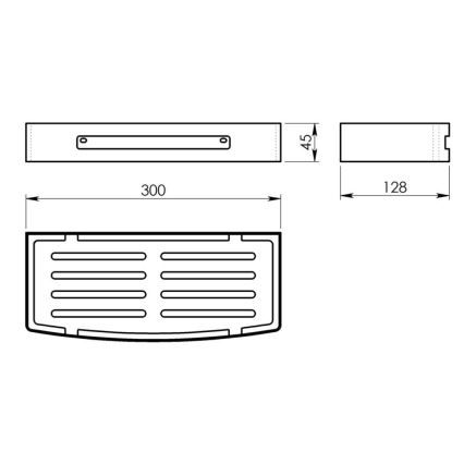 Gedy - Настінна полиця для душу SMART 30x12,8 cm сірий металік