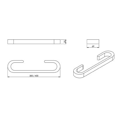 Gedy - Настінна вішалка для рушників HIMALAYA 7x40 см бамбук/коричневий