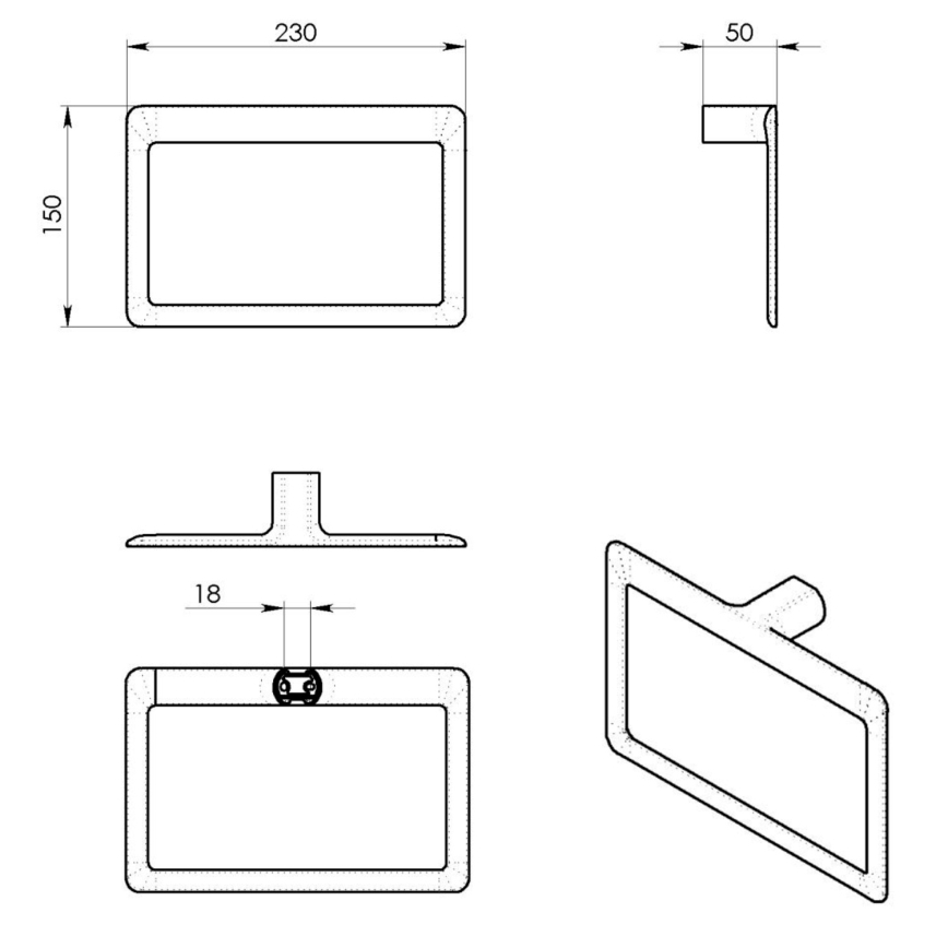Gedy - Настінна вішалка для рушників PIRENEI 15x23 cm блискучий хром