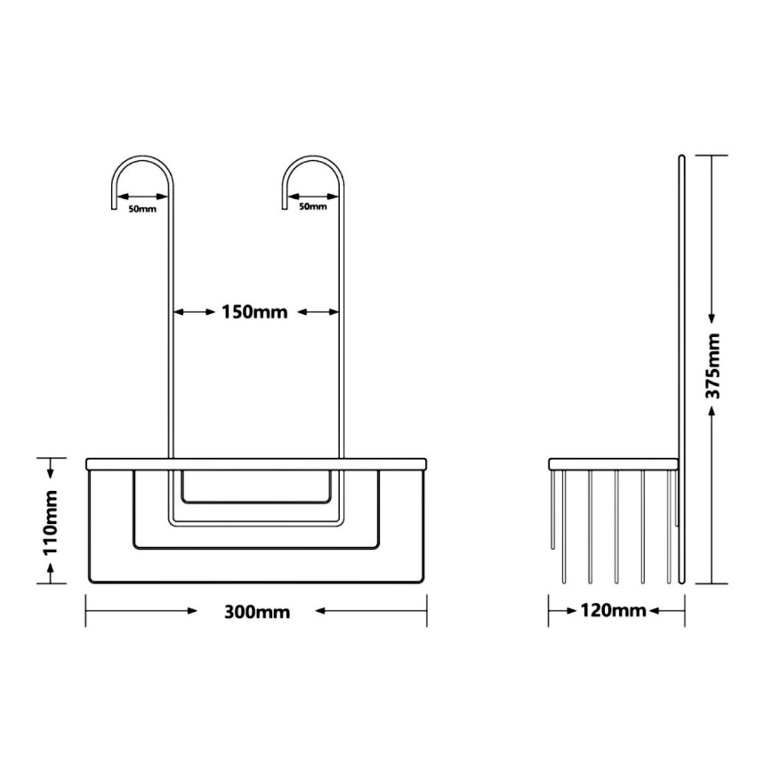 Gedy - Подвесная полка для душа SMART 37,5x30 см глянцевый хром