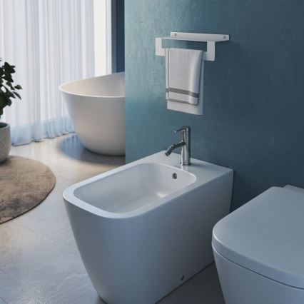 Gedy - Полка с держателем для полотенец CLEO 50 см матовая белая