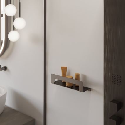 Gedy - Полка с вешалкой для полотенец CLEO 30 см серый металлик