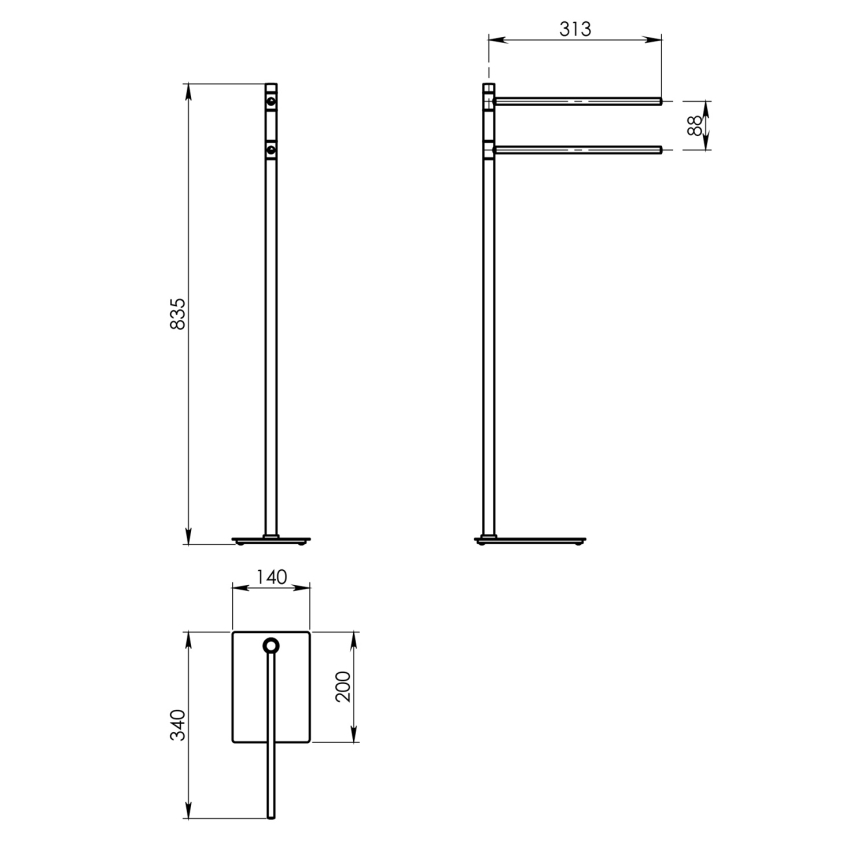 Gedy - стойка для полотенец TRILLY 83,5 см, матово-белая