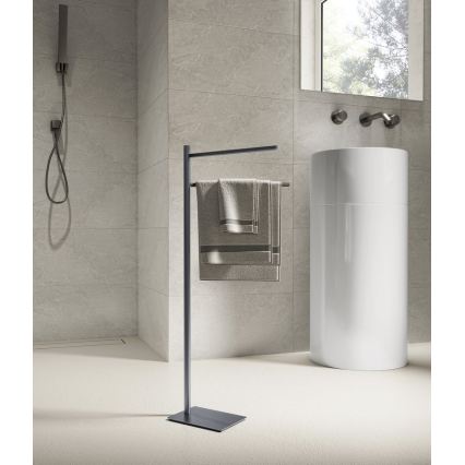 Gedy - стойка для полотенец TRILLY 83,5 см серый металлик