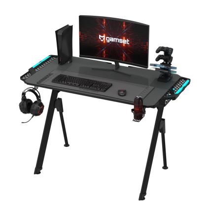 Геймерский стол FALCON со светодиодной RGB-подсветкой 116x60 см черный