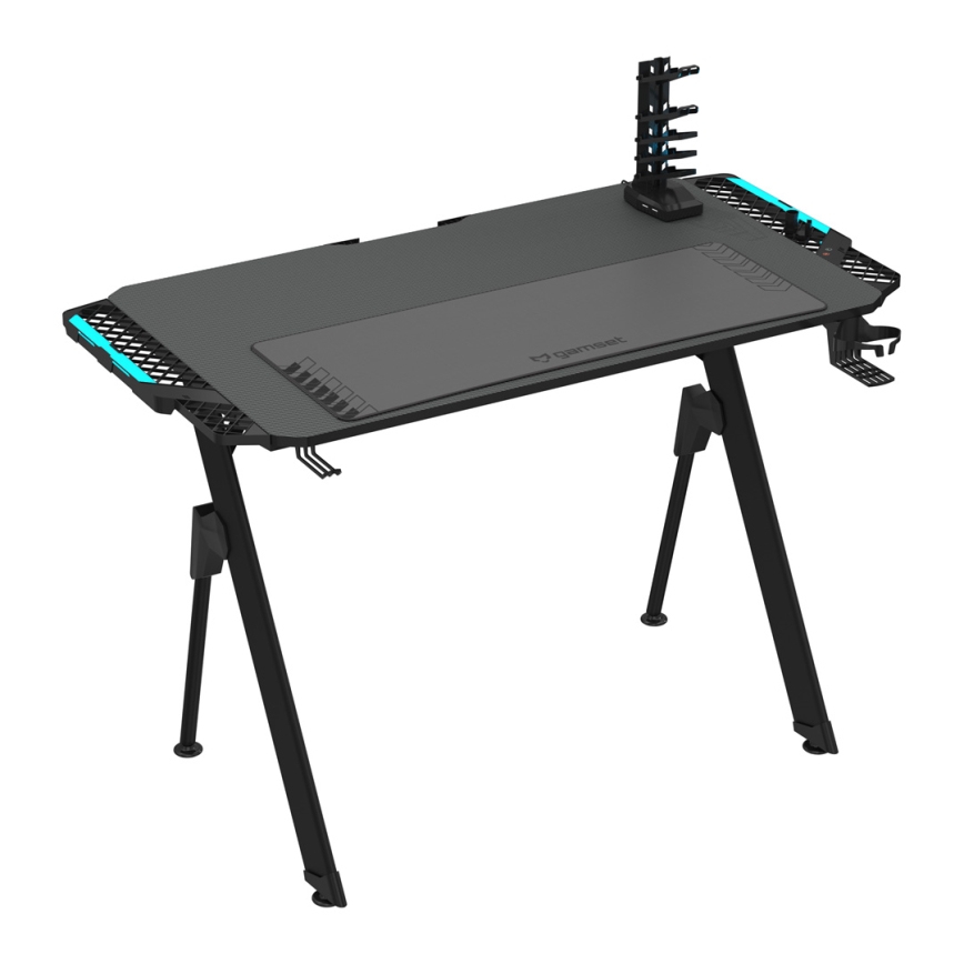 Геймерский стол FALCON со светодиодной RGB-подсветкой 116x60 см черный
