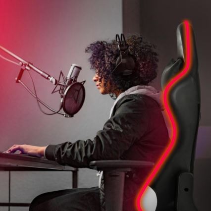 Геймерское кресло VARR Flash со светодиодной RGB-подсветкой + дистанционное управление черный/белый