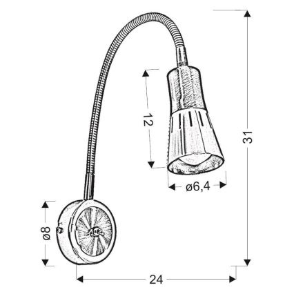 Гибкая настольная лампа ARENA 1xE14/40W/230V черная