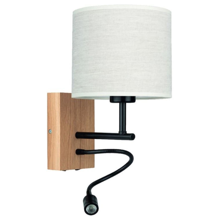 Гибкий светильник BOHO 1xE27/25W + LED/1W/230V дуб