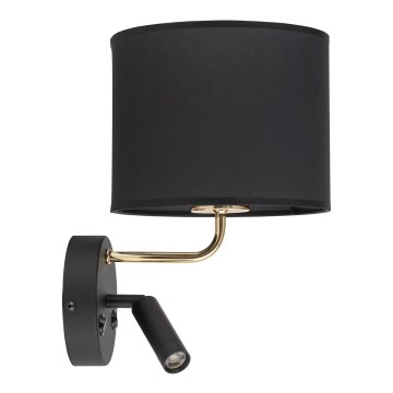 Гибкий светильник LED RICHI 1xE27/15W/230V + LED/3W/230V черный