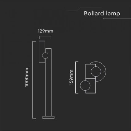 Гибкий уличный светодиодный светильник LED/4W/230V 4000K IP44 100 см черный