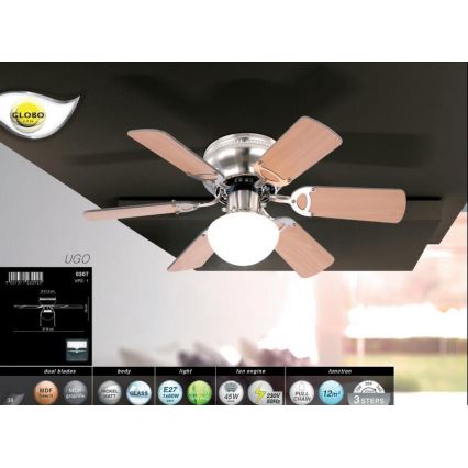 Globo - Стельовий вентилятор 1xE27/60W/230V