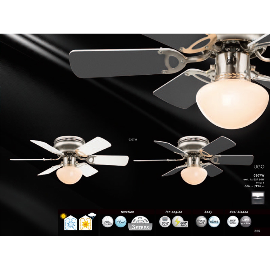 Globo - Стельовий вентилятор 1xE27/60W/230V