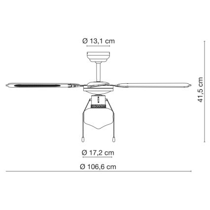Globo - Потолочный вентилятор 1xE27/60W/230V
