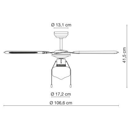 Globo - Потолочный вентилятор 1xE27/60W/230V