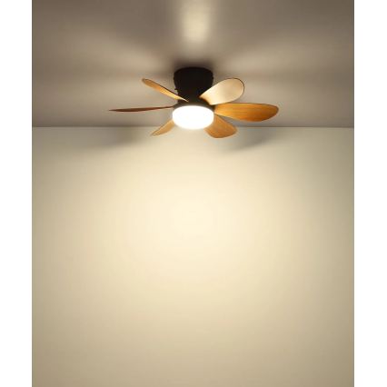 Globo - диммируемый светодиодный потолочный вентилятор LED/5W/230V 2700-6500K hnědá + пульт дистанционного управления