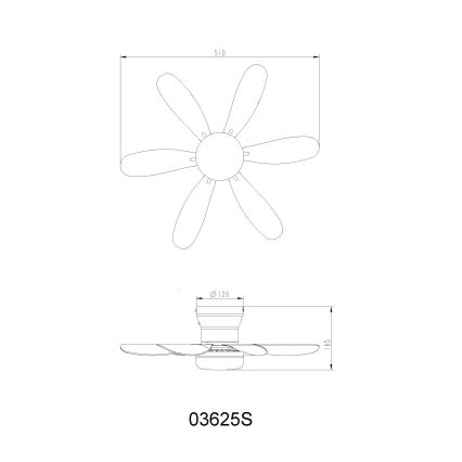 Globo - регульований стельовий світлодіодний вентилятор LED/5W/230V 2700-6500K, чорний + пульт дистанційного керування