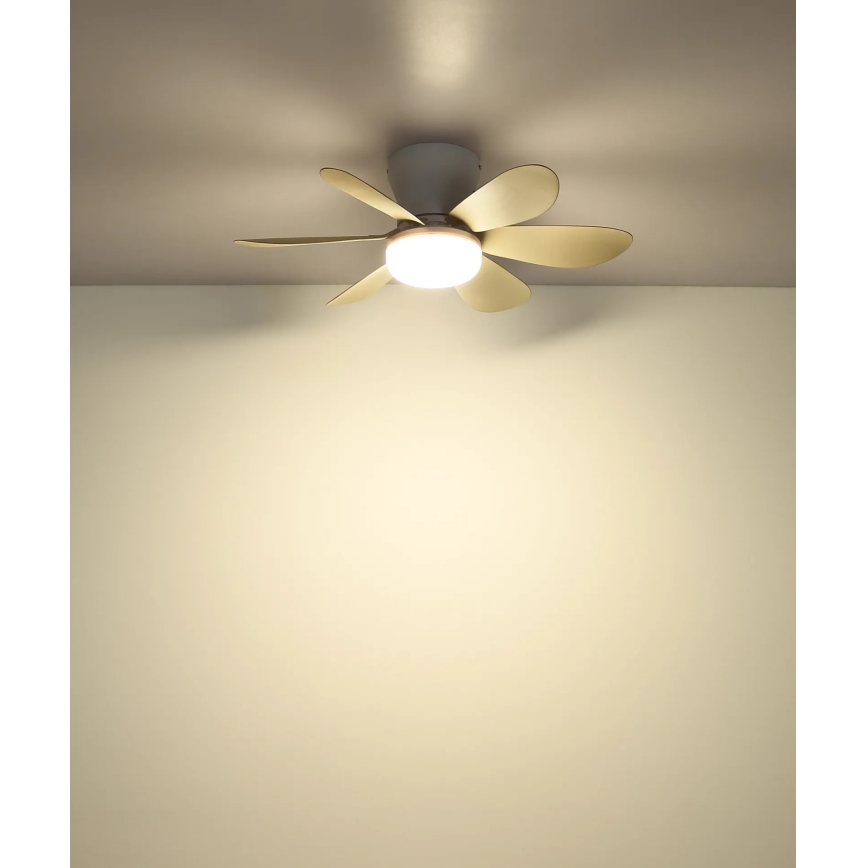 Globo - Диммируемый LED-потолочный вентилятор LED/5W/230V 2700-6500K бежевый + пульт дистанционного управления