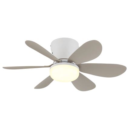 Globo - LED стельовий вентилятор з регулюванням яскравості LED/5W/230V 2700-6500K бежевий + пульт дистанційного керування