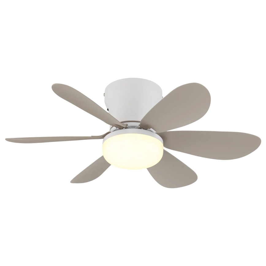 Globo - LED стельовий вентилятор з регулюванням яскравості LED/5W/230V 2700-6500K бежевий + пульт дистанційного керування