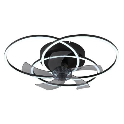 Globo - LED регульований стельовий вентилятор LED/40W/230V 3000-6500K чорний + пульт дистанційного керування