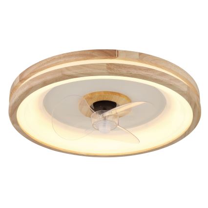 Globo - LED Стельовий світильник з вентилятором та регулюванням яскравості LED/30W/230V 2700-6500K коричневий + пульт дистанційного керування