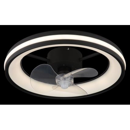 Globo - LED Стельовий світильник з вентилятором та регулюванням яскравості LED/30W/230V 2700-6500K чорний + пульт дистанційного керування