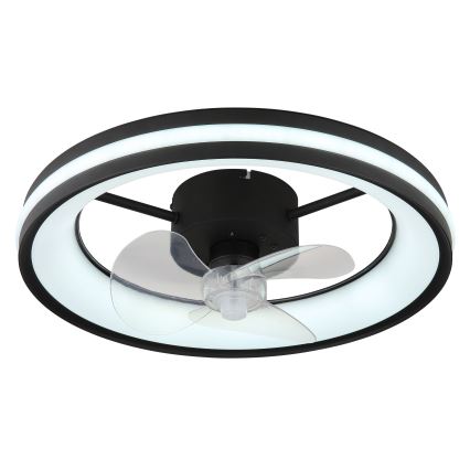 Globo - LED Стельовий світильник з вентилятором та регулюванням яскравості LED/30W/230V 2700-6500K чорний + пульт дистанційного керування
