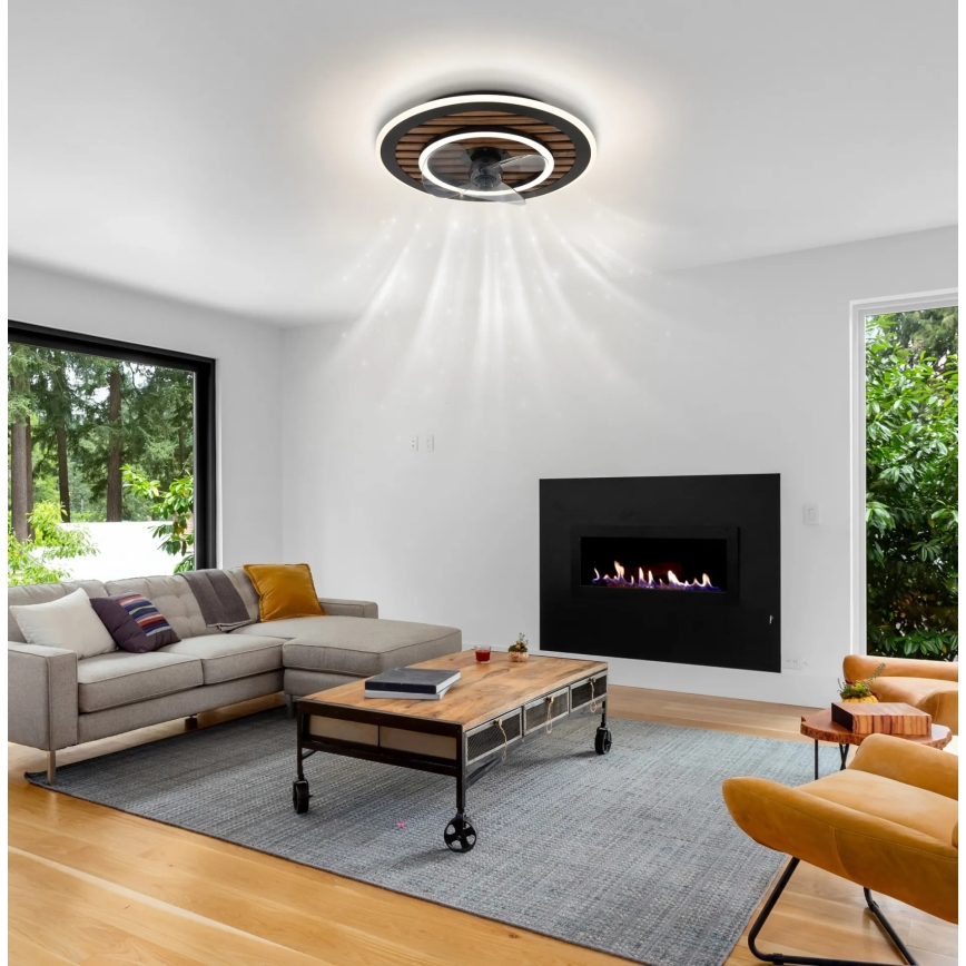 Globo - LED диммируемый потолочный вентилятор LED/36 Вт/230 В 2700–6000 К чёрный + пульт дистанционного управления