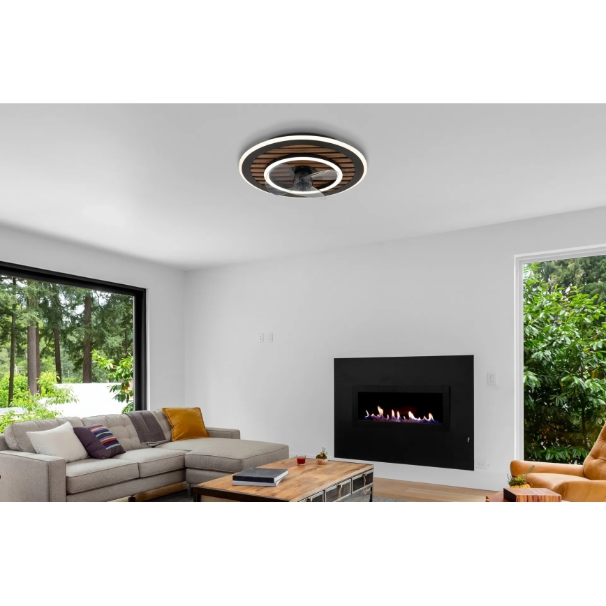 Globo - LED диммируемый потолочный вентилятор LED/36 Вт/230 В 2700–6000 К чёрный + пульт дистанционного управления