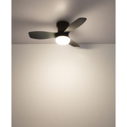 Globo - Диммируемый потолочный вентилятор LED/15W/230V 2700-6500K чёрный + пульт дистанционного управления